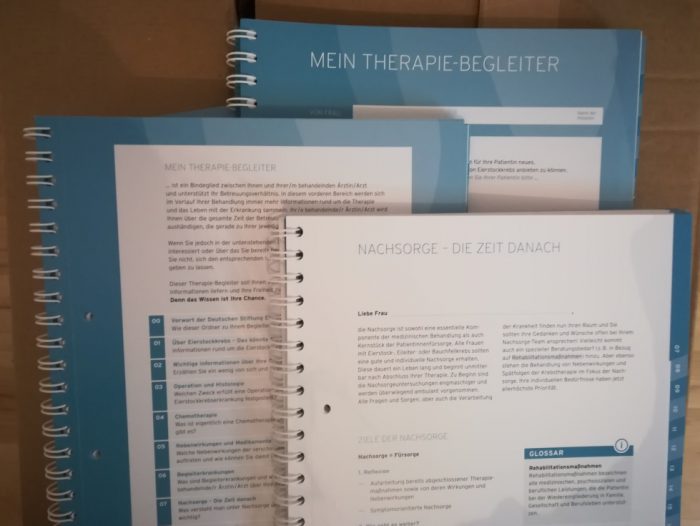 Der Informationsratgeber Eierstockkrebs: Einzelne Seiten vom Therapiebegleiter